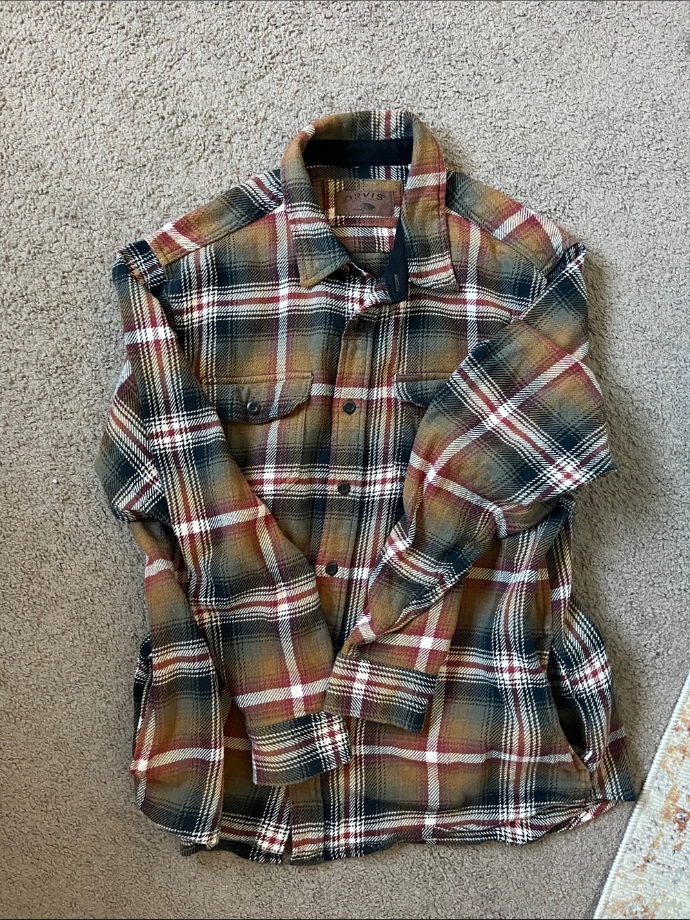 EUC Mens Orvis Button-Up Flannel Shirt Jacket